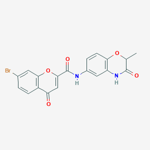 molecular formula C19H13BrN2O5 B11305131 7-bromo-N-(2-methyl-3-oxo-3,4-dihydro-2H-1,4-benzoxazin-6-yl)-4-oxo-4H-chromene-2-carboxamide 