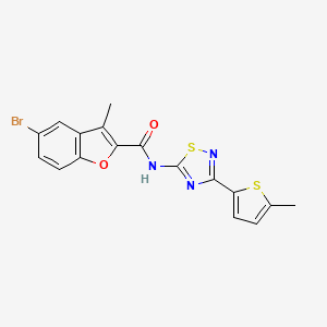 molecular formula C17H12BrN3O2S2 B11305151 5-bromo-3-methyl-N-[3-(5-methylthiophen-2-yl)-1,2,4-thiadiazol-5-yl]-1-benzofuran-2-carboxamide CAS No. 1018051-46-1