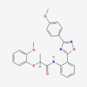 2-(2-methoxyphenoxy)-N-{2-[3-(4-methoxyphenyl)-1,2,4-oxadiazol-5-yl]phenyl}propanamide