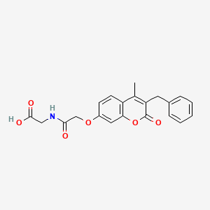 molecular formula C21H19NO6 B11305203 N-{[(3-benzyl-4-methyl-2-oxo-2H-chromen-7-yl)oxy]acetyl}glycine 