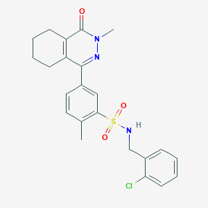 molecular formula C23H24ClN3O3S B11305219 N-(2-chlorobenzyl)-2-methyl-5-(3-methyl-4-oxo-3,4,5,6,7,8-hexahydrophthalazin-1-yl)benzenesulfonamide 