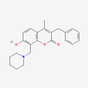 molecular formula C23H25NO3 B11305225 3-benzyl-7-hydroxy-4-methyl-8-(piperidin-1-ylmethyl)-2H-chromen-2-one 