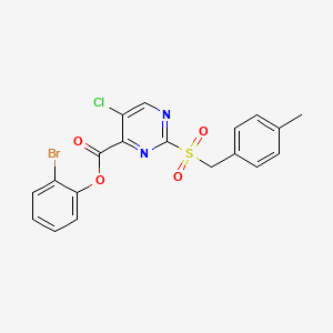 molecular formula C19H14BrClN2O4S B11305227 2-Bromophenyl 5-chloro-2-[(4-methylbenzyl)sulfonyl]pyrimidine-4-carboxylate 