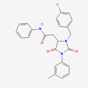 2-[3-(4-fluorobenzyl)-1-(3-methylphenyl)-2,5-dioxoimidazolidin-4-yl]-N-phenylacetamide