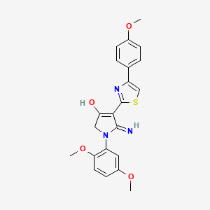 molecular formula C22H21N3O4S B11305242 5-amino-1-(2,5-dimethoxyphenyl)-4-[4-(4-methoxyphenyl)-1,3-thiazol-2-yl]-1,2-dihydro-3H-pyrrol-3-one 