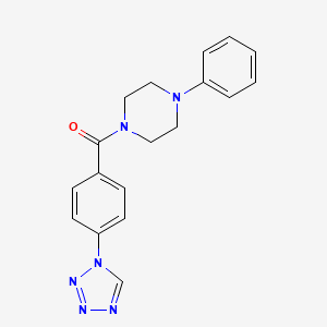 molecular formula C18H18N6O B11305245 1-phenyl-4-[4-(1H-tetrazol-1-yl)benzoyl]piperazine 