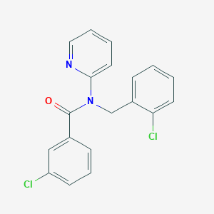 molecular formula C19H14Cl2N2O B11305279 3-chloro-N-(2-chlorobenzyl)-N-(pyridin-2-yl)benzamide 