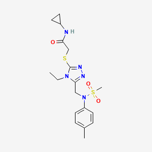 N-cyclopropyl-2-[(4-ethyl-5-{[(4-methylphenyl)(methylsulfonyl)amino]methyl}-4H-1,2,4-triazol-3-yl)sulfanyl]acetamide