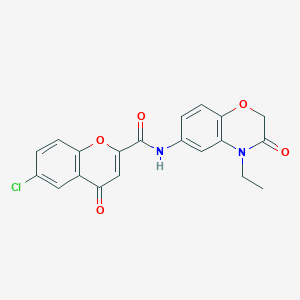 molecular formula C20H15ClN2O5 B11305308 6-chloro-N-(4-ethyl-3-oxo-3,4-dihydro-2H-1,4-benzoxazin-6-yl)-4-oxo-4H-chromene-2-carboxamide 