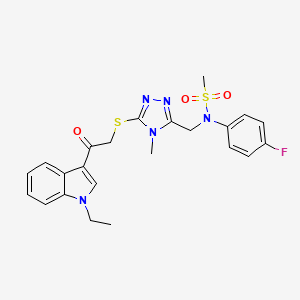 N-[(5-{[2-(1-ethyl-1H-indol-3-yl)-2-oxoethyl]sulfanyl}-4-methyl-4H-1,2,4-triazol-3-yl)methyl]-N-(4-fluorophenyl)methanesulfonamide