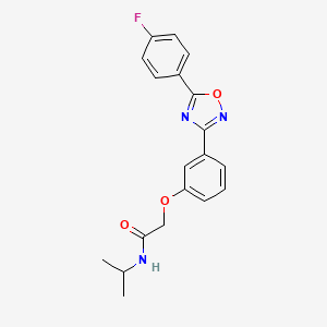 molecular formula C19H18FN3O3 B11305334 2-{3-[5-(4-fluorophenyl)-1,2,4-oxadiazol-3-yl]phenoxy}-N-(propan-2-yl)acetamide 