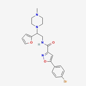 molecular formula C21H23BrN4O3 B11305362 5-(4-bromophenyl)-N-[2-(furan-2-yl)-2-(4-methylpiperazin-1-yl)ethyl]-1,2-oxazole-3-carboxamide 