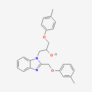 molecular formula C25H26N2O3 B11305373 1-(4-methylphenoxy)-3-{2-[(3-methylphenoxy)methyl]-1H-benzimidazol-1-yl}propan-2-ol 