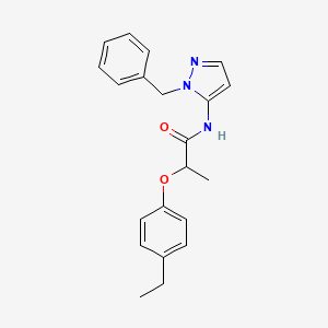 molecular formula C21H23N3O2 B11305384 N-(1-benzyl-1H-pyrazol-5-yl)-2-(4-ethylphenoxy)propanamide 