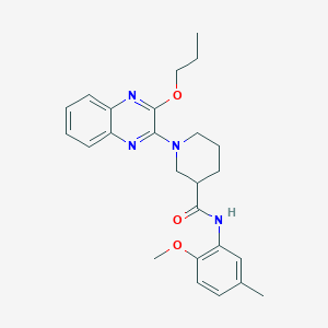 N-(2-methoxy-5-methylphenyl)-1-(3-propoxyquinoxalin-2-yl)piperidine-3-carboxamide