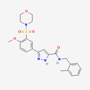 5-[4-methoxy-3-(morpholin-4-ylsulfonyl)phenyl]-N-(2-methylbenzyl)-1H-pyrazole-3-carboxamide