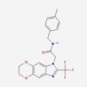 N-(4-methylbenzyl)-2-[2-(trifluoromethyl)-6,7-dihydro-1H-[1,4]dioxino[2,3-f]benzimidazol-1-yl]acetamide