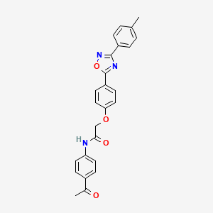 molecular formula C25H21N3O4 B11305424 N-(4-acetylphenyl)-2-{4-[3-(4-methylphenyl)-1,2,4-oxadiazol-5-yl]phenoxy}acetamide 