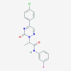 2-[5-(4-chlorophenyl)-3-oxo-1,2,4-triazin-2(3H)-yl]-N-(3-fluorophenyl)propanamide