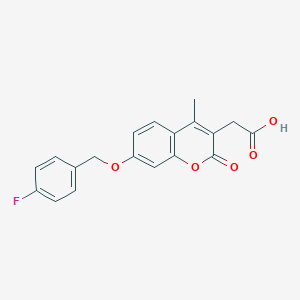 molecular formula C19H15FO5 B11305430 {7-[(4-fluorobenzyl)oxy]-4-methyl-2-oxo-2H-chromen-3-yl}acetic acid 