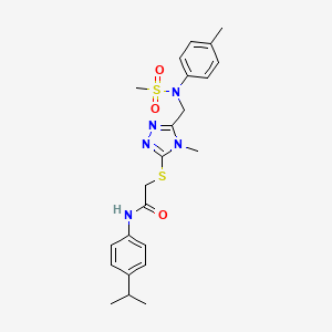 2-[(4-methyl-5-{[(4-methylphenyl)(methylsulfonyl)amino]methyl}-4H-1,2,4-triazol-3-yl)sulfanyl]-N-[4-(propan-2-yl)phenyl]acetamide