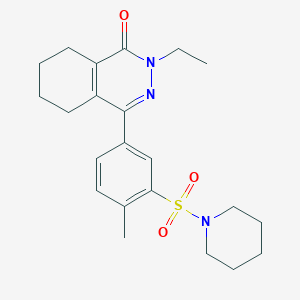 molecular formula C22H29N3O3S B11305459 2-ethyl-4-[4-methyl-3-(piperidin-1-ylsulfonyl)phenyl]-5,6,7,8-tetrahydrophthalazin-1(2H)-one 