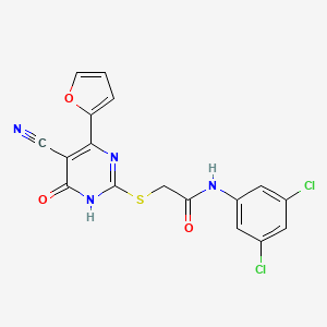 2-{[5-Cyano-4-(furan-2-YL)-6-oxo-1,6-dihydropyrimidin-2-YL]sulfanyl}-N-(3,5-dichlorophenyl)acetamide