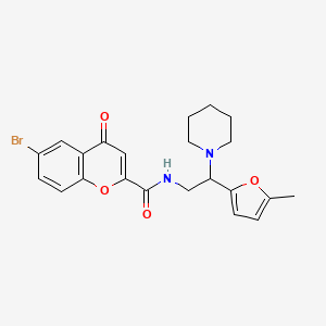 6-bromo-N-[2-(5-methylfuran-2-yl)-2-(piperidin-1-yl)ethyl]-4-oxo-4H-chromene-2-carboxamide