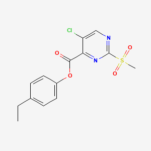 molecular formula C14H13ClN2O4S B11305486 4-Ethylphenyl 5-chloro-2-(methylsulfonyl)pyrimidine-4-carboxylate 