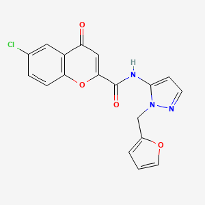 molecular formula C18H12ClN3O4 B11305496 6-chloro-N-[1-(furan-2-ylmethyl)-1H-pyrazol-5-yl]-4-oxo-4H-chromene-2-carboxamide 