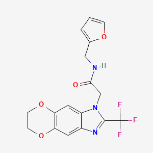 molecular formula C17H14F3N3O4 B11305525 N-(2-furylmethyl)-2-[2-(trifluoromethyl)-6,7-dihydro-1H-[1,4]dioxino[2,3-f]benzimidazol-1-yl]acetamide 