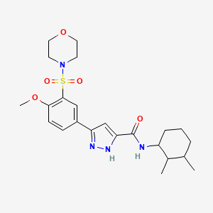 N-(2,3-dimethylcyclohexyl)-5-[4-methoxy-3-(morpholin-4-ylsulfonyl)phenyl]-1H-pyrazole-3-carboxamide