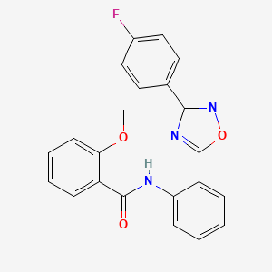 molecular formula C22H16FN3O3 B11305543 N-{2-[3-(4-fluorophenyl)-1,2,4-oxadiazol-5-yl]phenyl}-2-methoxybenzamide 