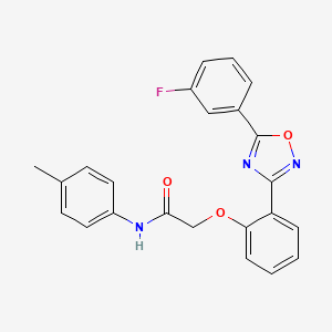 2-{2-[5-(3-fluorophenyl)-1,2,4-oxadiazol-3-yl]phenoxy}-N-(4-methylphenyl)acetamide