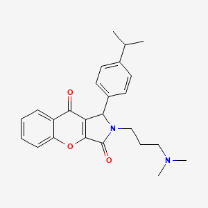 molecular formula C25H28N2O3 B11305566 2-[3-(Dimethylamino)propyl]-1-[4-(propan-2-yl)phenyl]-1,2-dihydrochromeno[2,3-c]pyrrole-3,9-dione 