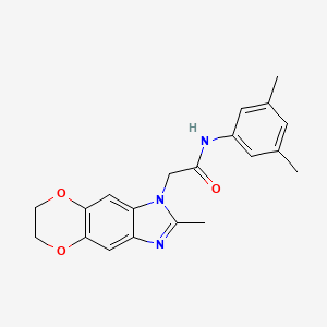 N-(3,5-dimethylphenyl)-2-(2-methyl-6,7-dihydro-1H-[1,4]dioxino[2,3-f]benzimidazol-1-yl)acetamide