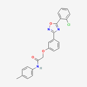 molecular formula C23H18ClN3O3 B11305579 2-{3-[5-(2-chlorophenyl)-1,2,4-oxadiazol-3-yl]phenoxy}-N-(4-methylphenyl)acetamide 