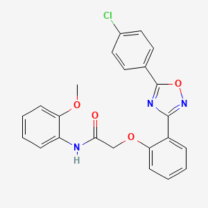 molecular formula C23H18ClN3O4 B11305641 2-{2-[5-(4-chlorophenyl)-1,2,4-oxadiazol-3-yl]phenoxy}-N-(2-methoxyphenyl)acetamide 