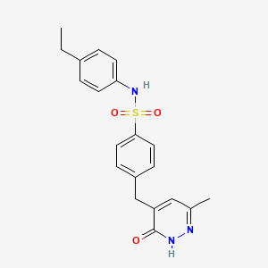 molecular formula C20H21N3O3S B11305653 N-(4-ethylphenyl)-4-[(6-methyl-3-oxo-2,3-dihydropyridazin-4-yl)methyl]benzenesulfonamide 