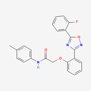 2-{2-[5-(2-fluorophenyl)-1,2,4-oxadiazol-3-yl]phenoxy}-N-(4-methylphenyl)acetamide