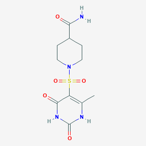 molecular formula C11H16N4O5S B11305702 1-[(2-Hydroxy-4-methyl-6-oxo-1,6-dihydropyrimidin-5-yl)sulfonyl]piperidine-4-carboxamide 