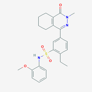 molecular formula C24H27N3O4S B11305717 2-ethyl-N-(2-methoxyphenyl)-5-(3-methyl-4-oxo-3,4,5,6,7,8-hexahydrophthalazin-1-yl)benzenesulfonamide 