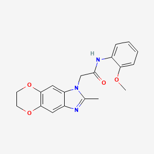 N-(2-methoxyphenyl)-2-(2-methyl-6,7-dihydro-1H-[1,4]dioxino[2,3-f]benzimidazol-1-yl)acetamide