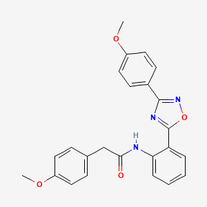 molecular formula C24H21N3O4 B11305780 2-(4-methoxyphenyl)-N-{2-[3-(4-methoxyphenyl)-1,2,4-oxadiazol-5-yl]phenyl}acetamide 