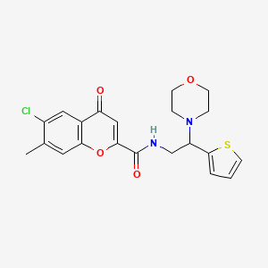 6-chloro-7-methyl-N-[2-(morpholin-4-yl)-2-(thiophen-2-yl)ethyl]-4-oxo-4H-chromene-2-carboxamide