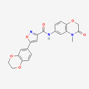 5-(2,3-dihydro-1,4-benzodioxin-6-yl)-N-(4-methyl-3-oxo-3,4-dihydro-2H-1,4-benzoxazin-6-yl)-1,2-oxazole-3-carboxamide