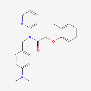 molecular formula C23H25N3O2 B11305792 N-[4-(dimethylamino)benzyl]-2-(2-methylphenoxy)-N-(pyridin-2-yl)acetamide 