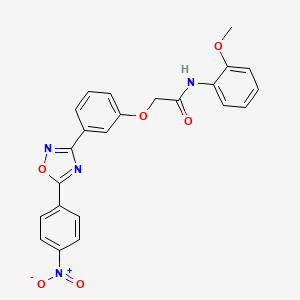 molecular formula C23H18N4O6 B11305826 N-(2-methoxyphenyl)-2-{3-[5-(4-nitrophenyl)-1,2,4-oxadiazol-3-yl]phenoxy}acetamide 