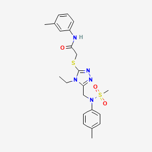 2-[(4-ethyl-5-{[(4-methylphenyl)(methylsulfonyl)amino]methyl}-4H-1,2,4-triazol-3-yl)sulfanyl]-N-(3-methylphenyl)acetamide