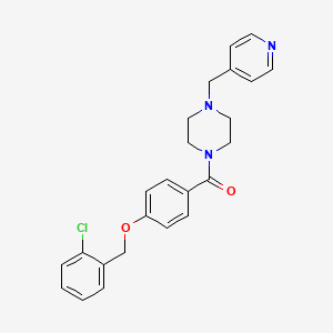 molecular formula C24H24ClN3O2 B11305864 {4-[(2-Chlorobenzyl)oxy]phenyl}[4-(pyridin-4-ylmethyl)piperazin-1-yl]methanone 